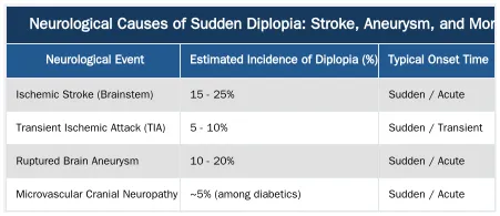 Neurological Causes of Sudden Diplopia: Stroke, Aneurysm, and More — Is Adult-Onset Double Vision a Medical Emergency?