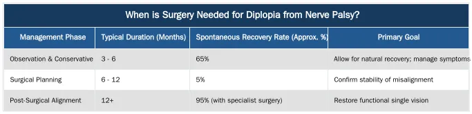 When is Surgery Needed for Diplopia from Nerve Palsy? — Understanding Cranial Nerve Palsy (3rd, 4th, 6th) as a Cause for Diplopia Surgery