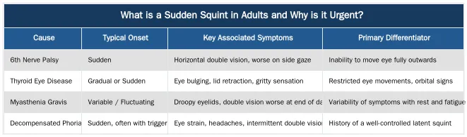 What is a Sudden Squint in Adults and Why is it Urgent? — What Causes a Squint to Suddenly Appear in Adults? Neurological and Muscular Factors